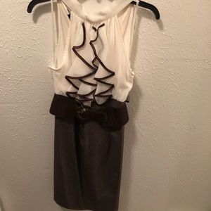 Cream and brown dress